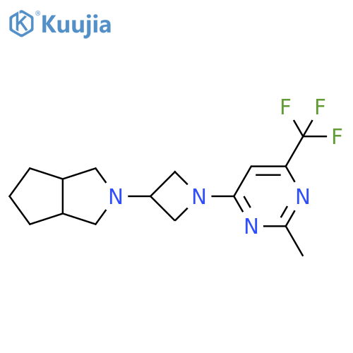 2-methyl-4-(3-{octahydrocyclopentacpyrrol-2-yl}azetidin-1-yl)-6-(trifluoromethyl)pyrimidine structure