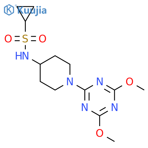 N-[1-(4,6-dimethoxy-1,3,5-triazin-2-yl)piperidin-4-yl]cyclopropanesulfonamide structure