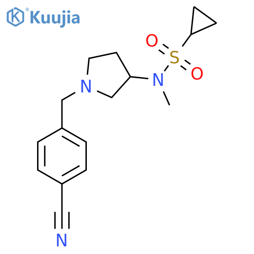 N-{1-[(4-cyanophenyl)methyl]pyrrolidin-3-yl}-N-methylcyclopropanesulfonamide structure