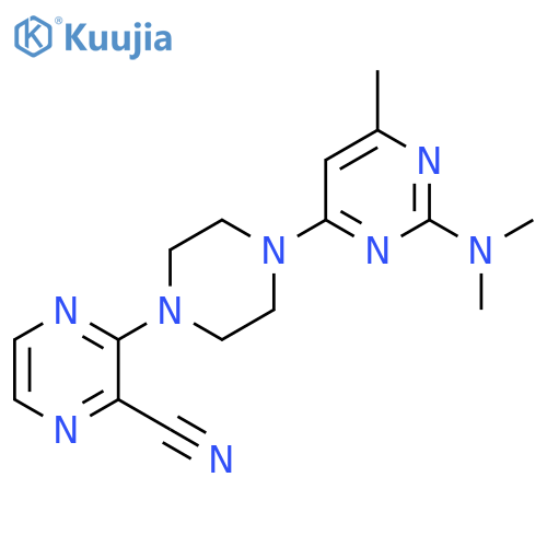 3-{4-[2-(Dimethylamino)-6-methylpyrimidin-4-yl]piperazin-1-yl}pyrazine-2-carbonitrile structure