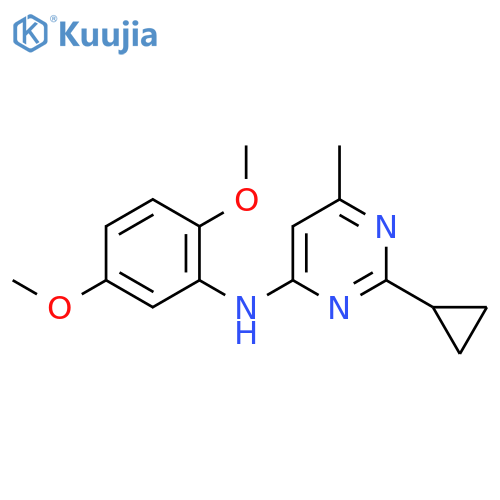 2-cyclopropyl-N-(2,5-dimethoxyphenyl)-6-methylpyrimidin-4-amine structure