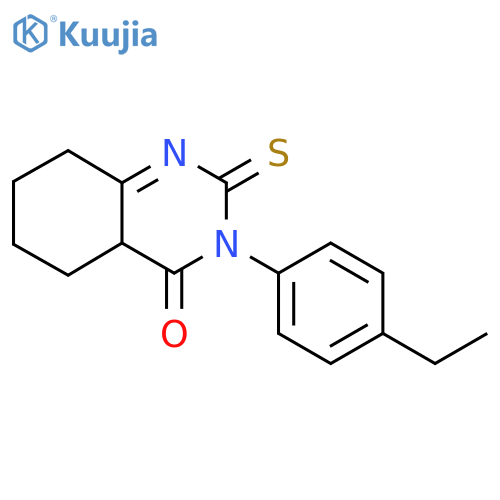 3-(4-Ethylphenyl)-2-sulfanylidene-1,2,3,4,5,6,7,8-octahydroquinazolin-4-one structure