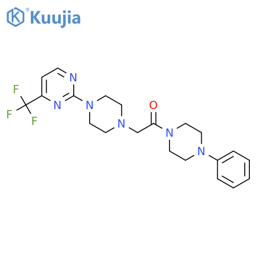 1-(4-Phenylpiperazin-1-yl)-2-{4-[4-(trifluoromethyl)pyrimidin-2-yl]piperazin-1-yl}ethan-1-one structure