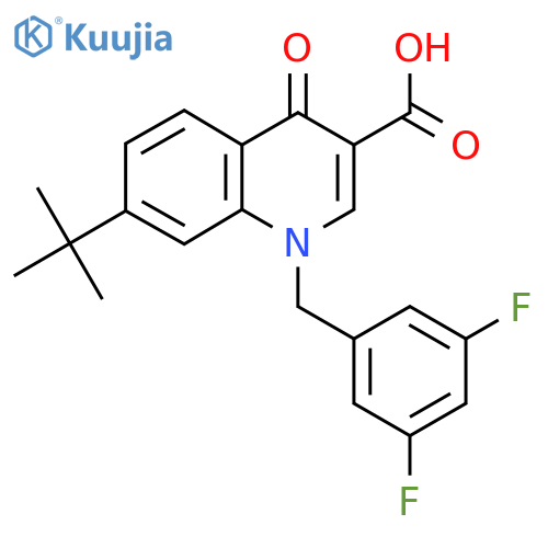 7-Tert-butyl-1-[(3,5-difluorophenyl)methyl]-4-oxo-1,4-dihydroquinoline-3-carboxylic acid structure