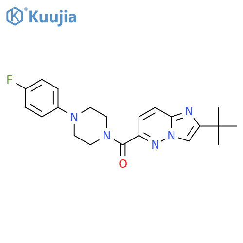 1-{2-Tert-butylimidazo[1,2-b]pyridazine-6-carbonyl}-4-(4-fluorophenyl)piperazine structure