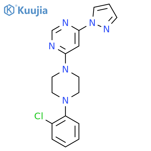 4-[4-(2-chlorophenyl)piperazin-1-yl]-6-(1H-pyrazol-1-yl)pyrimidine structure