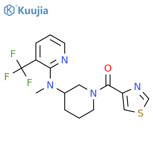 N-methyl-N-[1-(1,3-thiazole-4-carbonyl)piperidin-3-yl]-3-(trifluoromethyl)pyridin-2-amine structure
