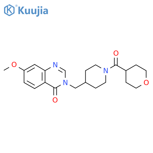 7-Methoxy-3-{[1-(oxane-4-carbonyl)piperidin-4-yl]methyl}-3,4-dihydroquinazolin-4-one structure