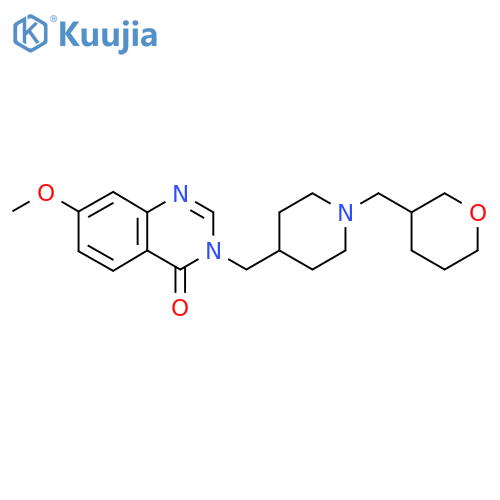 7-Methoxy-3-({1-[(oxan-3-yl)methyl]piperidin-4-yl}methyl)-3,4-dihydroquinazolin-4-one structure