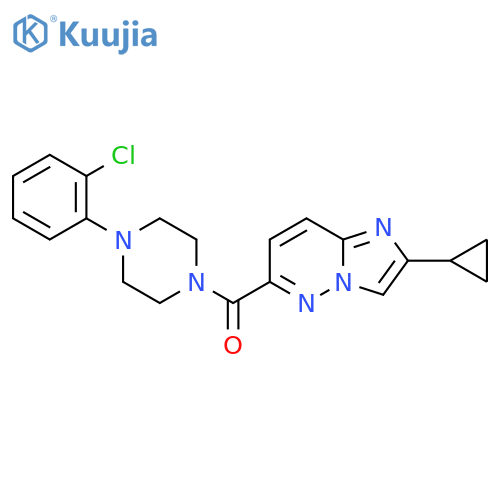 1-(2-Chlorophenyl)-4-{2-cyclopropylimidazo[1,2-b]pyridazine-6-carbonyl}piperazine structure