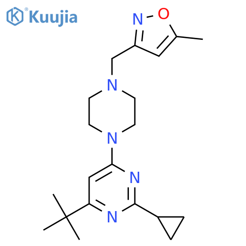 4-Tert-butyl-2-cyclopropyl-6-{4-[(5-methyl-1,2-oxazol-3-yl)methyl]piperazin-1-yl}pyrimidine structure