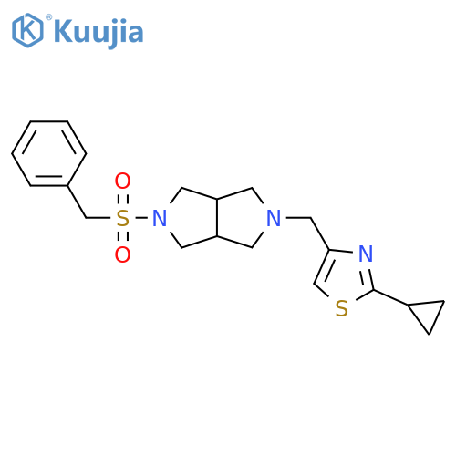2-Cyclopropyl-4-({5-phenylmethanesulfonyl-octahydropyrrolo[3,4-c]pyrrol-2-yl}methyl)-1,3-thiazole structure