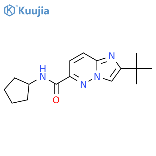 2-tert-butyl-N-cyclopentylimidazo[1,2-b]pyridazine-6-carboxamide structure