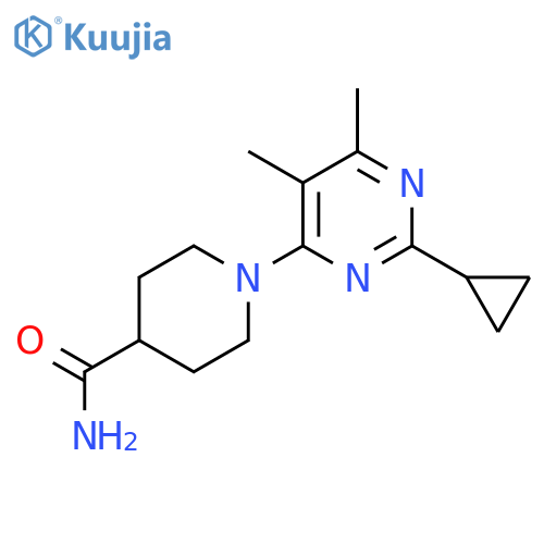 1-(2-Cyclopropyl-5,6-dimethylpyrimidin-4-yl)piperidine-4-carboxamide structure