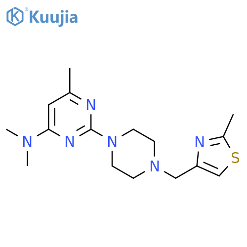 N,N,6-trimethyl-2-{4-[(2-methyl-1,3-thiazol-4-yl)methyl]piperazin-1-yl}pyrimidin-4-amine structure