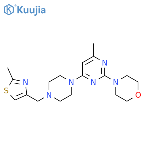 4-(4-Methyl-6-{4-[(2-methyl-1,3-thiazol-4-yl)methyl]piperazin-1-yl}pyrimidin-2-yl)morpholine structure