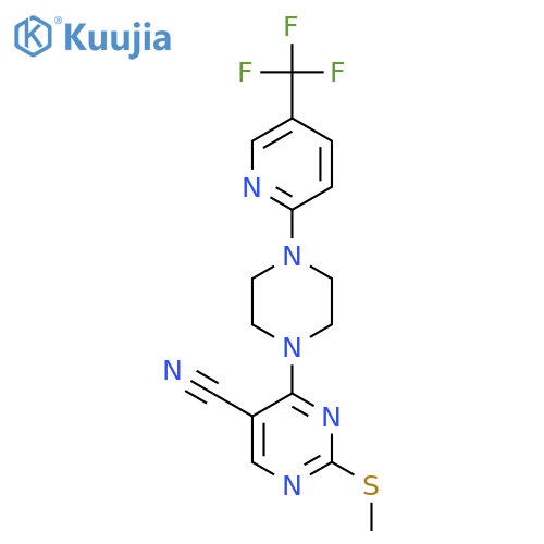 2-(Methylsulfanyl)-4-{4-[5-(trifluoromethyl)pyridin-2-yl]piperazin-1-yl}pyrimidine-5-carbonitrile structure
