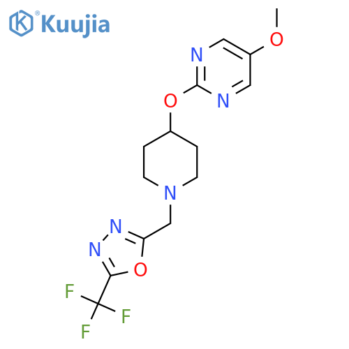 5-Methoxy-2-[(1-{[5-(trifluoromethyl)-1,3,4-oxadiazol-2-yl]methyl}piperidin-4-yl)oxy]pyrimidine structure