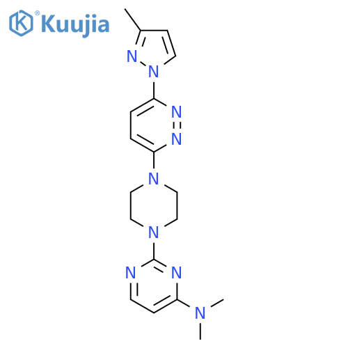 N,N-dimethyl-2-{4-[6-(3-methyl-1H-pyrazol-1-yl)pyridazin-3-yl]piperazin-1-yl}pyrimidin-4-amine structure