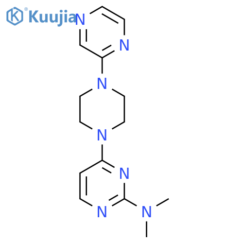 N,N-dimethyl-4-[4-(pyrazin-2-yl)piperazin-1-yl]pyrimidin-2-amine structure