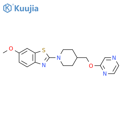 6-Methoxy-2-{4-[(pyrazin-2-yloxy)methyl]piperidin-1-yl}-1,3-benzothiazole structure