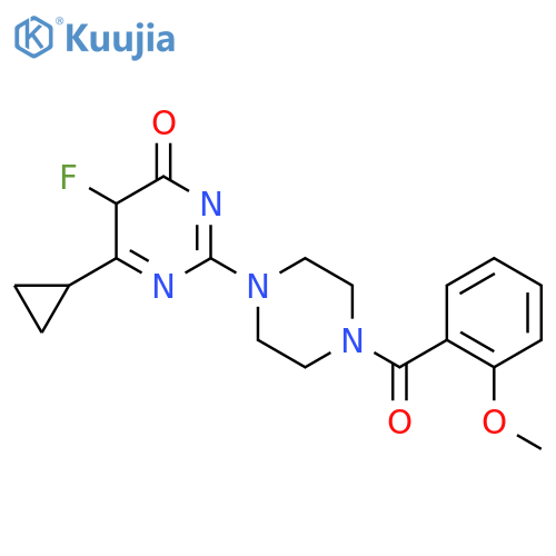 6-Cyclopropyl-5-fluoro-2-[4-(2-methoxybenzoyl)piperazin-1-yl]-3,4-dihydropyrimidin-4-one structure