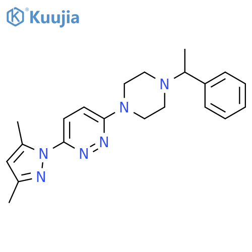 3-(3,5-dimethyl-1H-pyrazol-1-yl)-6-[4-(1-phenylethyl)piperazin-1-yl]pyridazine structure