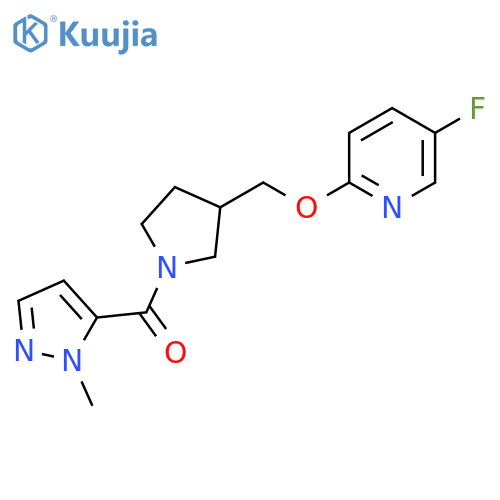 5-fluoro-2-{[1-(1-methyl-1H-pyrazole-5-carbonyl)pyrrolidin-3-yl]methoxy}pyridine structure