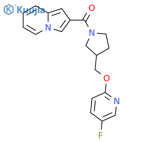 2-(3-{[(5-Fluoropyridin-2-yl)oxy]methyl}pyrrolidine-1-carbonyl)indolizine structure