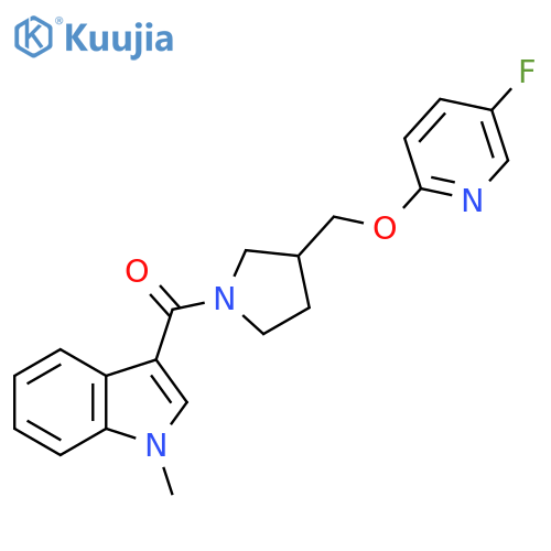 3-(3-{[(5-fluoropyridin-2-yl)oxy]methyl}pyrrolidine-1-carbonyl)-1-methyl-1H-indole structure