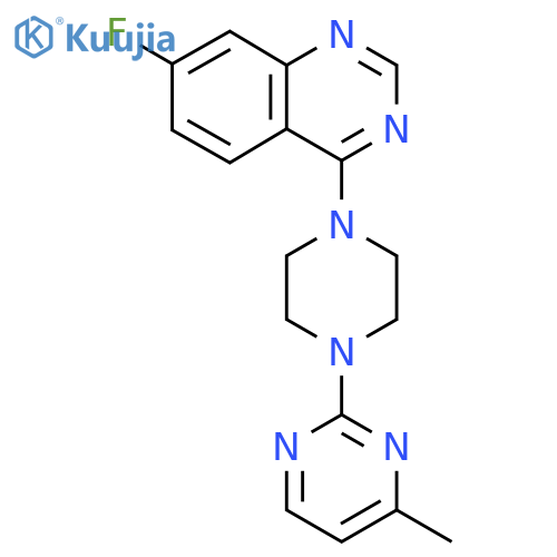 7-Fluoro-4-[4-(4-methylpyrimidin-2-yl)piperazin-1-yl]quinazoline structure