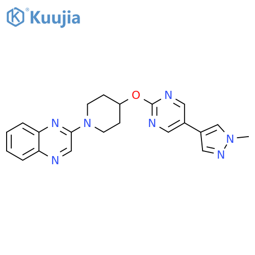 2-(4-{[5-(1-methyl-1H-pyrazol-4-yl)pyrimidin-2-yl]oxy}piperidin-1-yl)quinoxaline structure