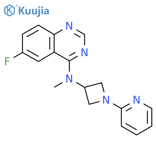 6-fluoro-N-methyl-N-1-(pyridin-2-yl)azetidin-3-ylquinazolin-4-amine dihydrochloride structure