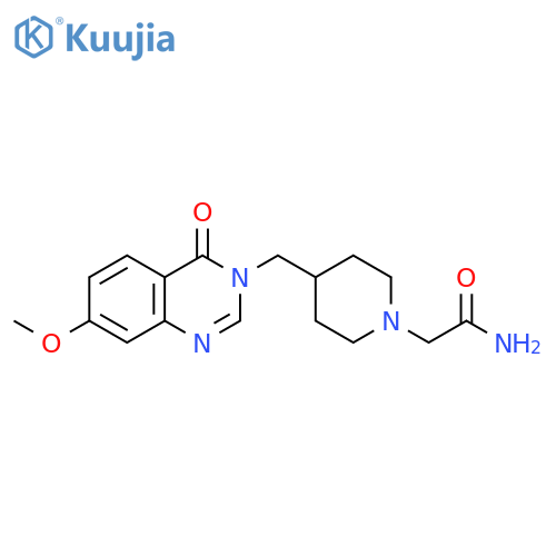 2-{4-[(7-methoxy-4-oxo-3,4-dihydroquinazolin-3-yl)methyl]piperidin-1-yl}acetamide structure