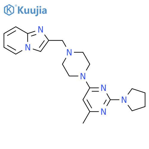4-[4-({imidazo[1,2-a]pyridin-2-yl}methyl)piperazin-1-yl]-6-methyl-2-(pyrrolidin-1-yl)pyrimidine structure