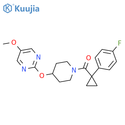 2-({1-[1-(4-fluorophenyl)cyclopropanecarbonyl]piperidin-4-yl}oxy)-5-methoxypyrimidine structure
