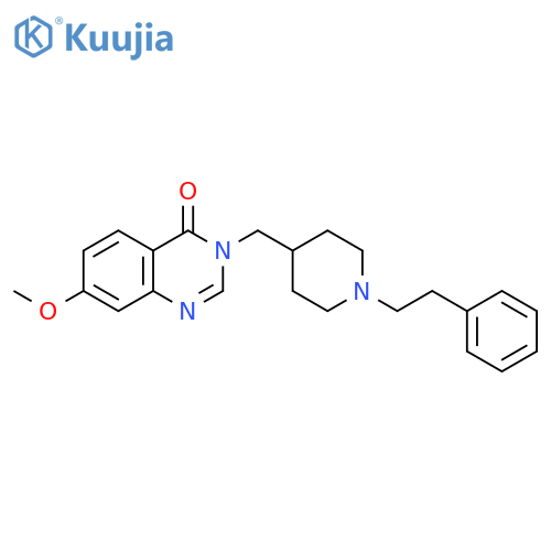7-methoxy-3-{[1-(2-phenylethyl)piperidin-4-yl]methyl}-3,4-dihydroquinazolin-4-one structure