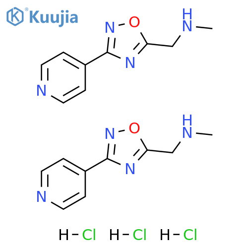 bis(methyl({3-(pyridin-4-yl)-1,2,4-oxadiazol-5-ylmethyl})amine) trihydrochloride structure