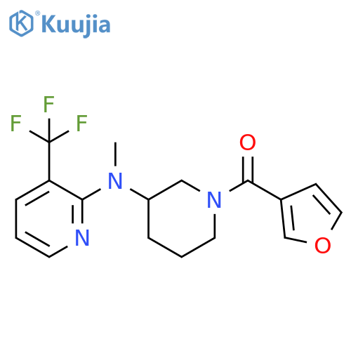 N-[1-(furan-3-carbonyl)piperidin-3-yl]-N-methyl-3-(trifluoromethyl)pyridin-2-amine structure