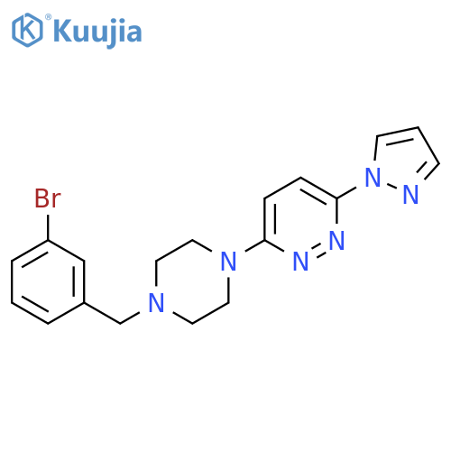 3-{4-[(3-bromophenyl)methyl]piperazin-1-yl}-6-(1H-pyrazol-1-yl)pyridazine structure