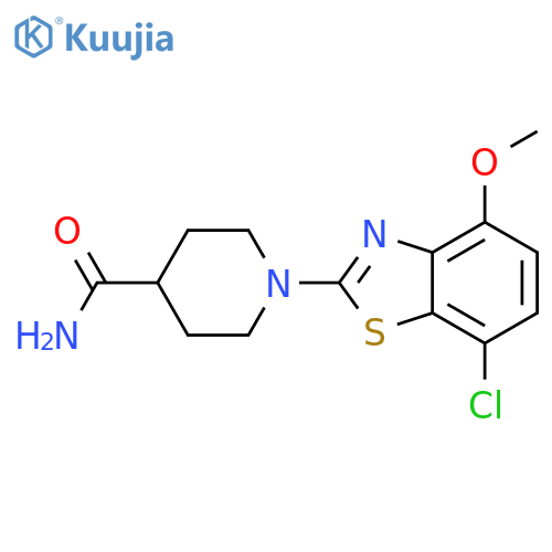 1-(7-chloro-4-methoxy-1,3-benzothiazol-2-yl)piperidine-4-carboxamide structure