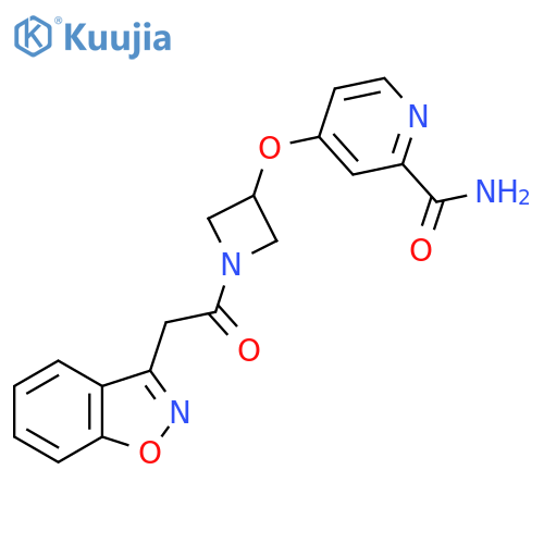 4-({1-[2-(1,2-Benzoxazol-3-yl)acetyl]azetidin-3-yl}oxy)pyridine-2-carboxamide structure