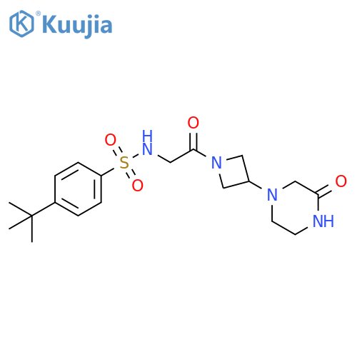 4-(1,1-Dimethylethyl)-N-[2-oxo-2-[3-(3-oxo-1-piperazinyl)-1-azetidinyl]ethyl]benzenesulfonamide structure