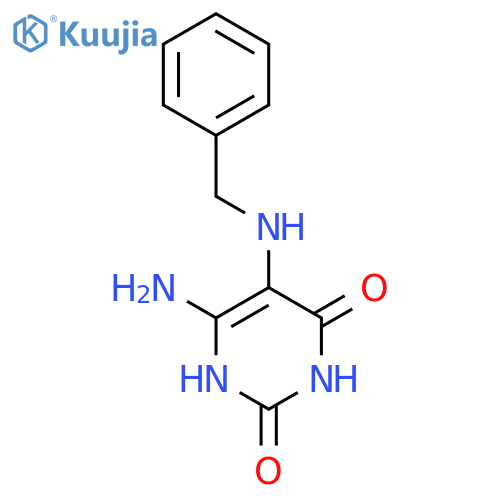 6-amino-5-(benzylamino)-1,2,3,4-tetrahydropyrimidine-2,4-dione structure