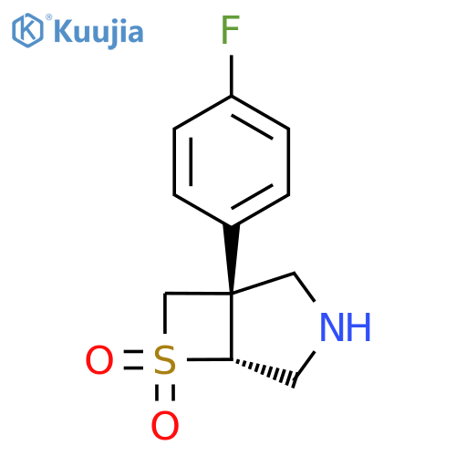 rac-(1R,5S)-1-(4-fluorophenyl)-6lambda6-thia-3-azabicyclo[3.2.0]heptane-6,6-dione structure