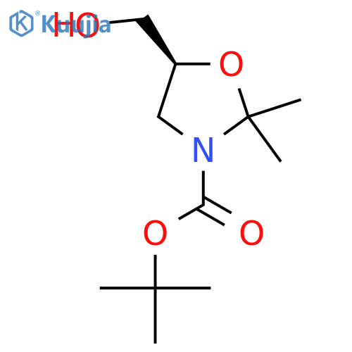 Tert-butyl (5S)-5-(hydroxymethyl)-2,2-dimethyl-1,3-oxazolidine-3-carboxylate structure