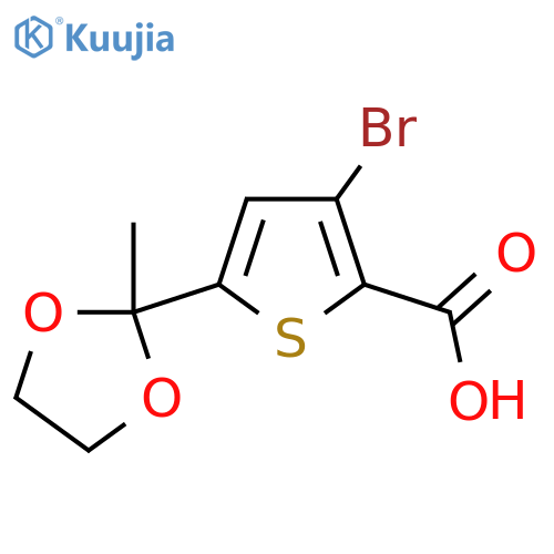 3-Bromo-5-(2-methyl-1,3-dioxolan-2-yl)thiophene-2-carboxylic acid structure