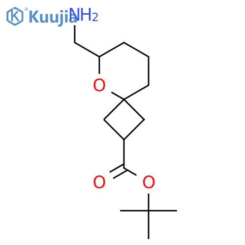 tert-butyl 6-(aminomethyl)-5-oxaspiro3.5nonane-2-carboxylate structure