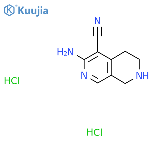 3-amino-5,6,7,8-tetrahydro-2,7-naphthyridine-4-carbonitrile dihydrochloride structure
