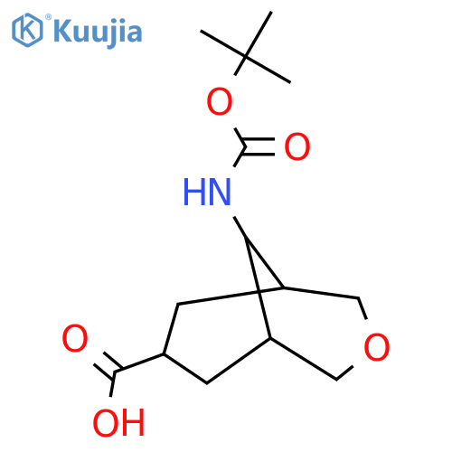 9-[(2-Methylpropan-2-yl)oxycarbonylamino]-3-oxabicyclo[3.3.1]nonane-7-carboxylic acid structure